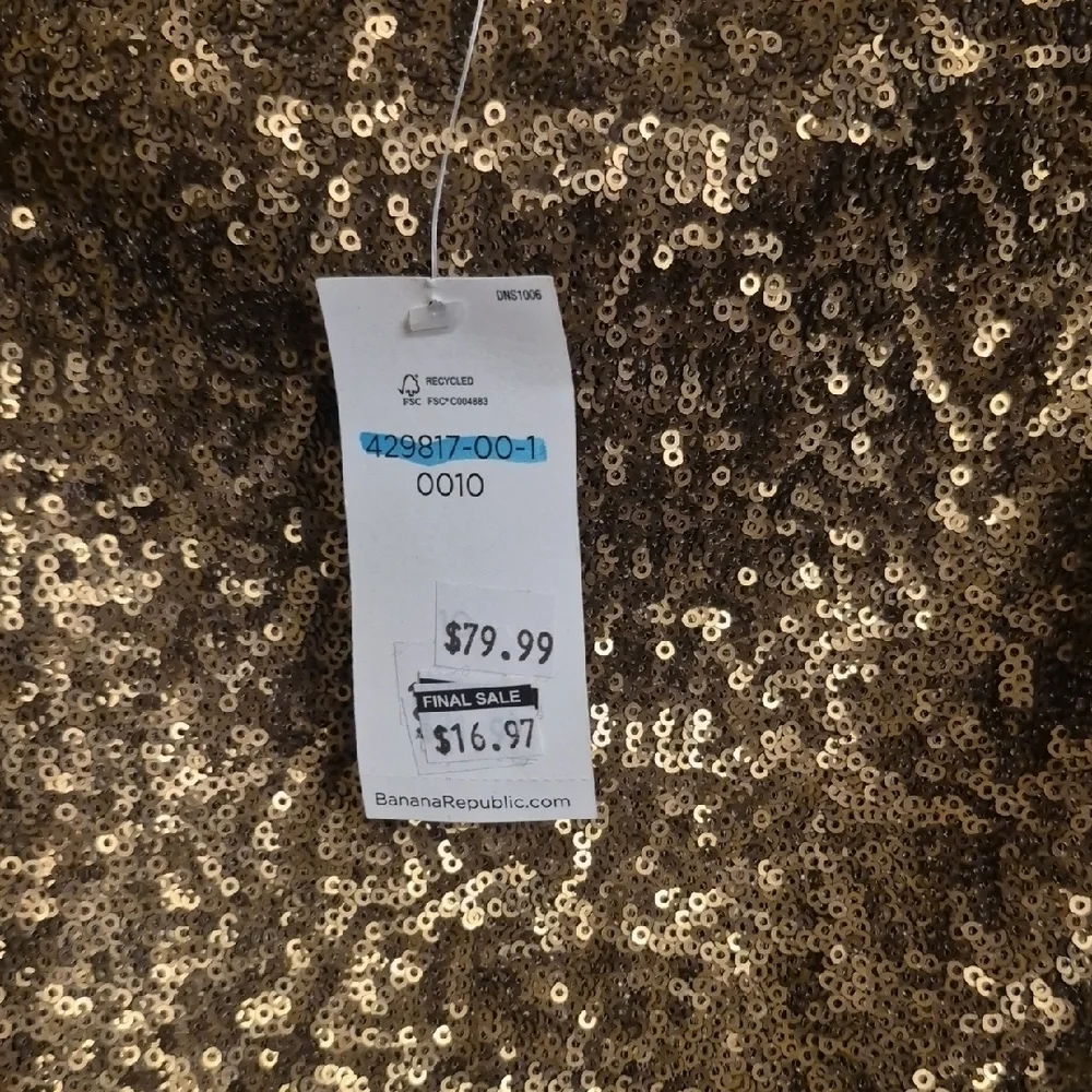Banana Republic Gold Sequin Pencil Skirt - Picture 2 of 6